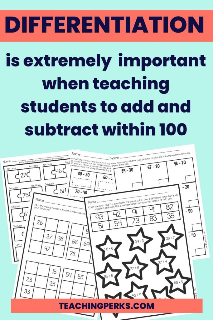 Strategies for Addition and Subtraction Within 100 - Differentiation 